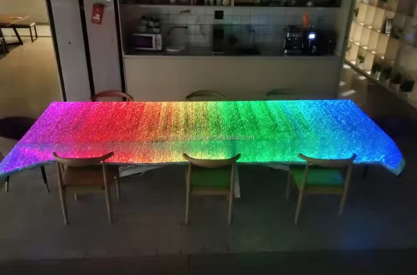 Țesătură cu fibră optică luminoasă cu LED pentru rochii Material textil pentru îmbrăcăminte - Față de masă iluminată cu LED-uri Husă pentru alergător Petrecere Halloween Crăciun